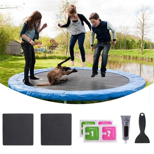 10pcs Trampoline Patch Repair Kit Square Glue On Patches Repair Trampoline  Mat Durable Trampoline Patch for